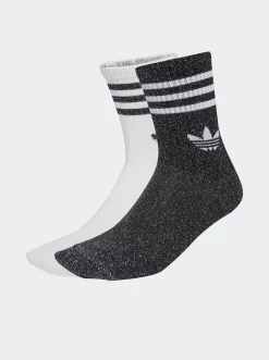 adidas Originals Socks & Underwear-3 Stripes Glitter Crew Socks 2 Pairs