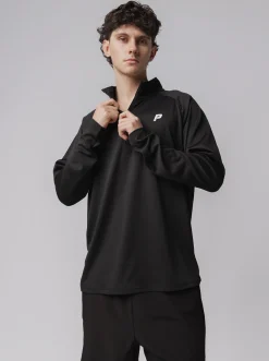 Pursuit of Happiness Training|Tees & Singlets-1/4 Zip Performance Long Sleeve In Black