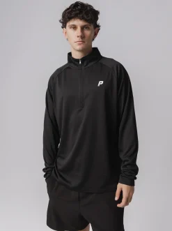 Pursuit of Happiness Training|Tees & Singlets-1/4 Zip Performance Long Sleeve In Black