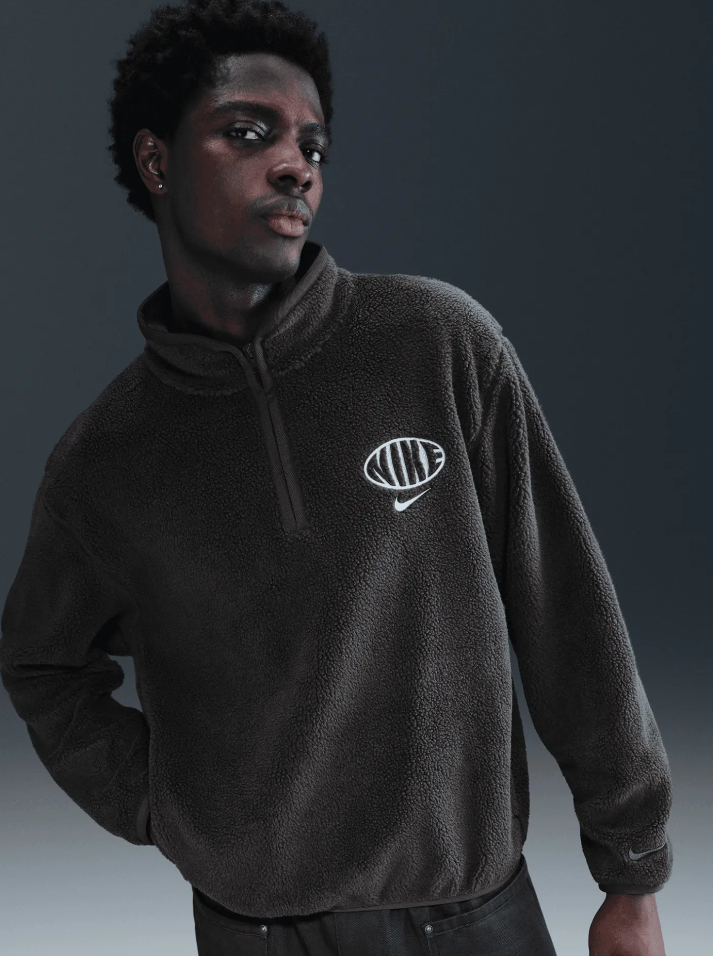 Nike Jackets & Vests-1/4 Zip Sherpa Track Top