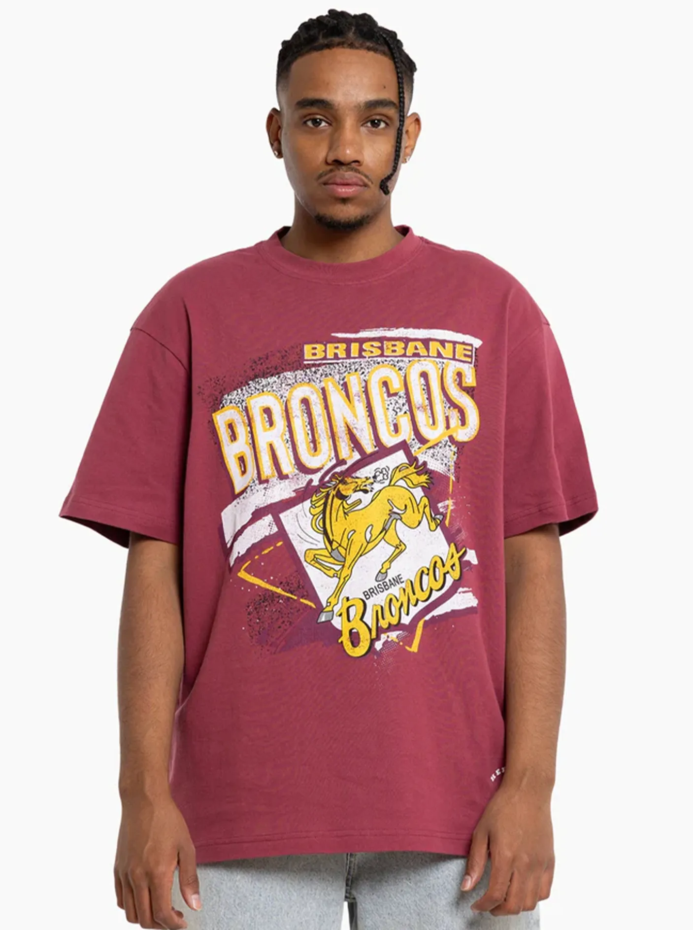 Mitchell & Ness Tees & Singlets-Abstract Tee Broncos