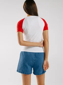 Women adidas Originals Shorts-Adicolor Denim Firebird Shorts