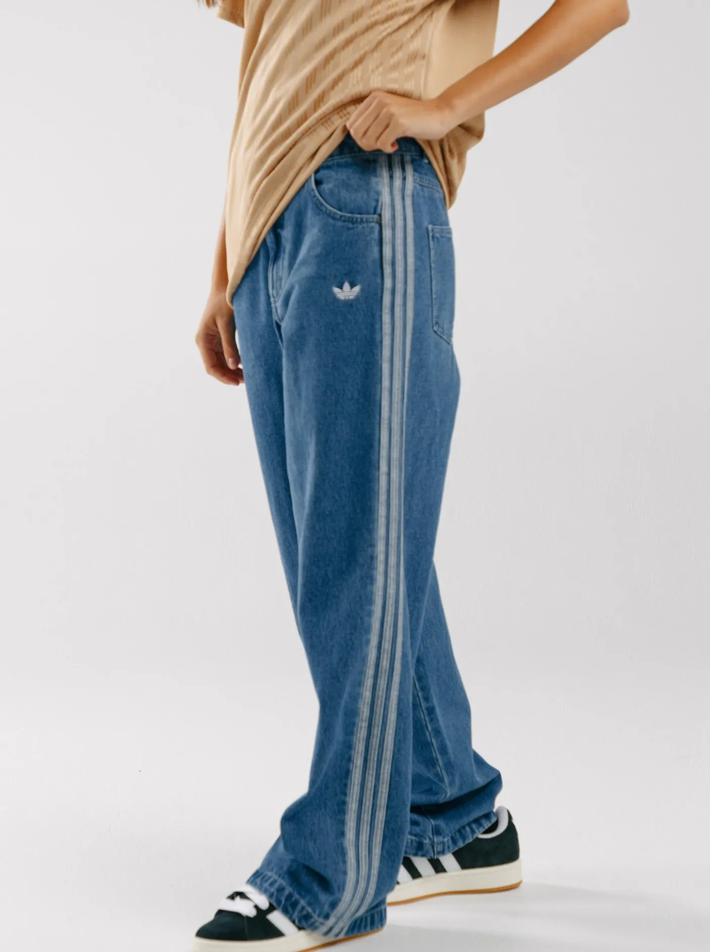 Women adidas Originals Pants & Sweats-Adicolor Denim 3-Stripes Track Pants