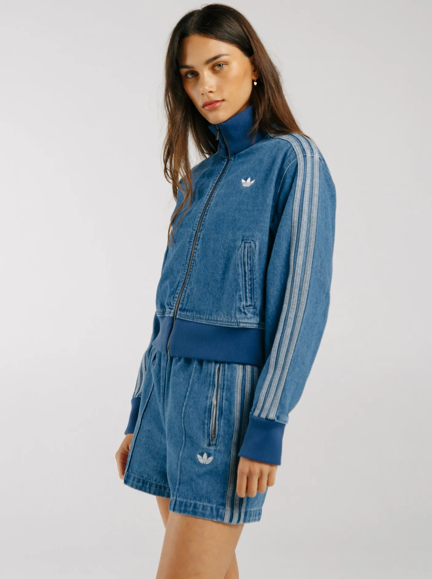Women adidas Originals Jackets & Vests-Adicolor Denim Track Top