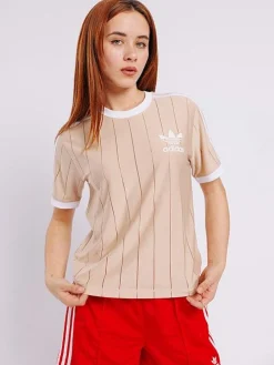 Women adidas Originals Tees & Tanks-Adicolor 3-Stripes Pinstripe T-Shirt
