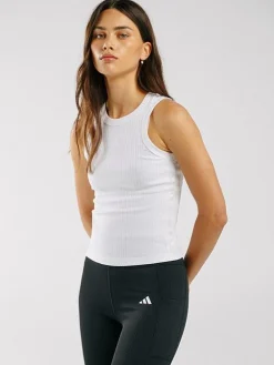 Women adidas Performance-All Gym Seasonal Rib Tonal 3-Stripe Tank