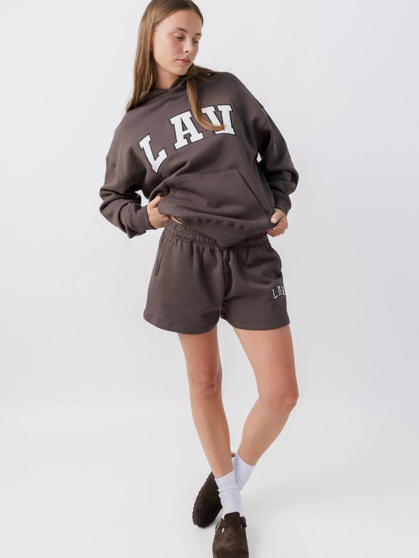 Women LAV Shorts-Applique Fleece Shorts