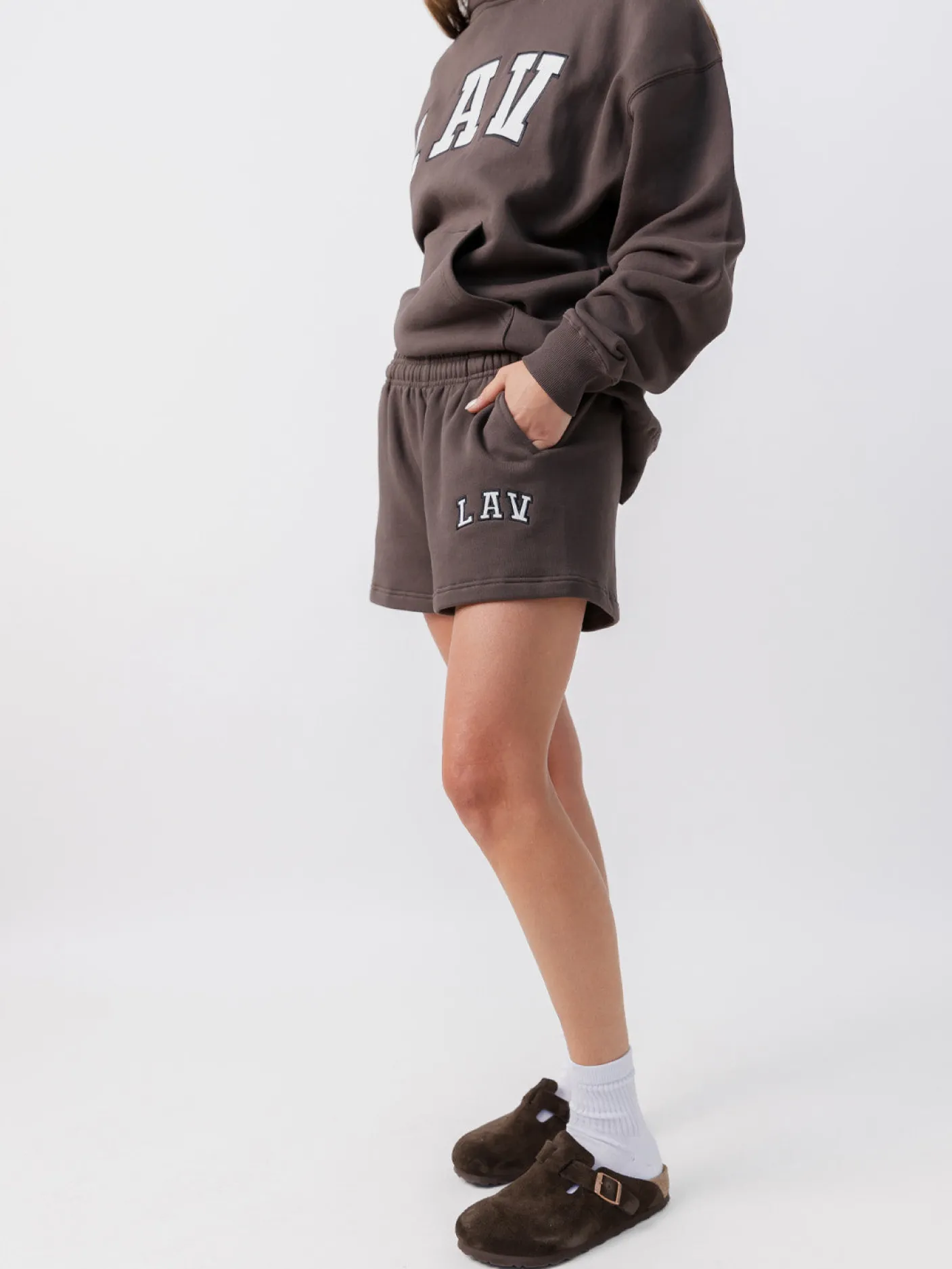 Women LAV Shorts-Applique Fleece Shorts