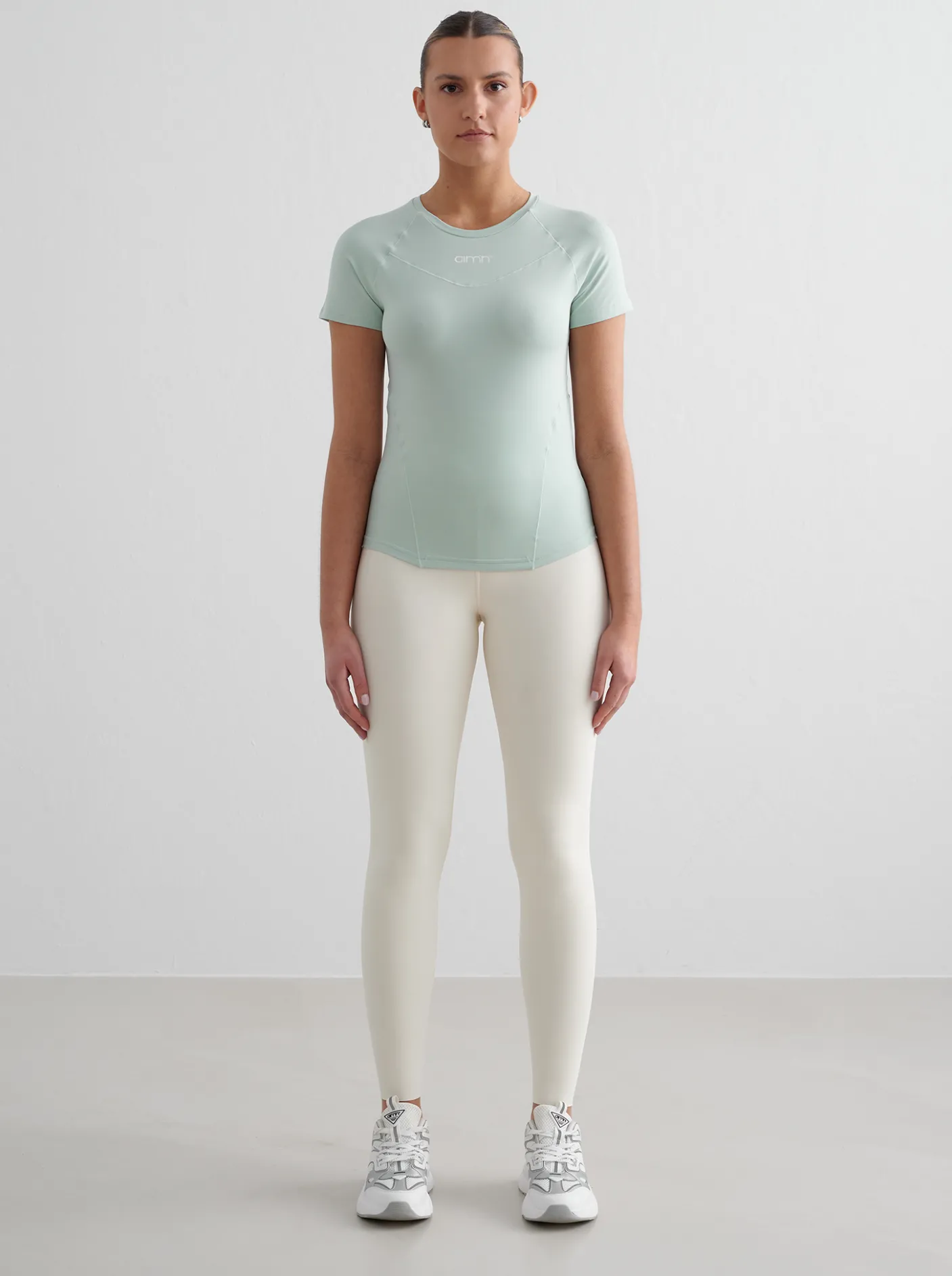 Women Aimn Running|Performance-Aqua Soft Basic Short Sleeve