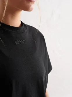 Women Aimn Tees & Tanks-Black Boyfriend T-Shirt