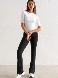 Women Aimn Tights-Black Sense Flare Tights