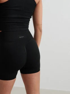 Women Aimn Performance|Shorts-Black Shape Seamless Hotpants