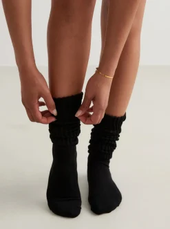 Aimn Socks & Underwear-Black Slouch Sock
