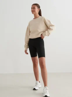 Women Aimn Hoodies & Crews-Café Au Lait Serif Sweatshirt