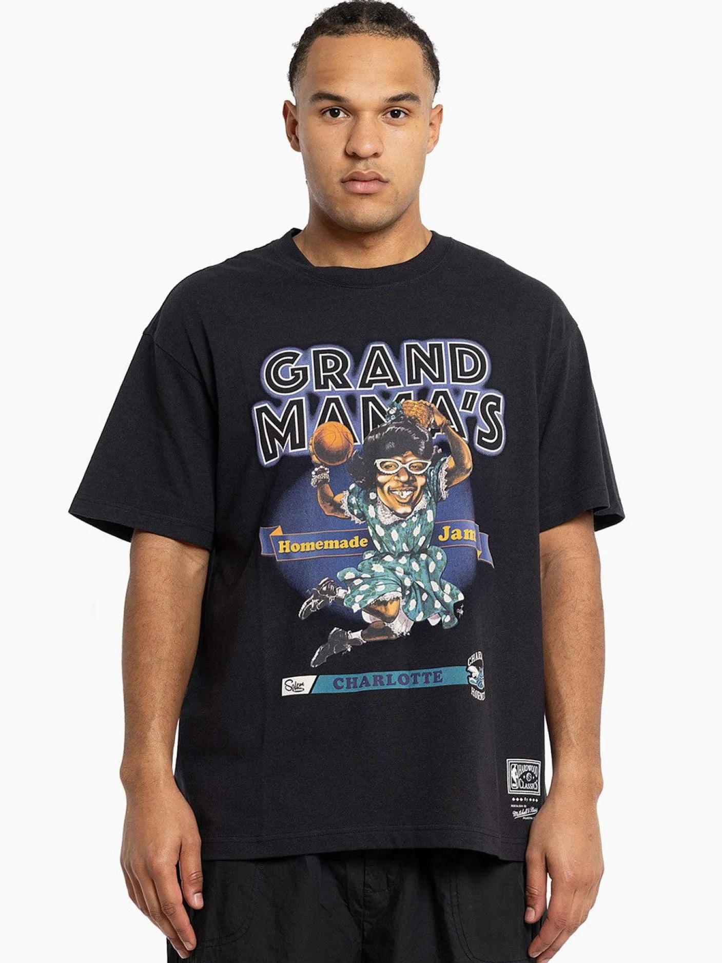 Mitchell & Ness Tees & Singlets-Charlotte Hornets Grand Mamas Tee
