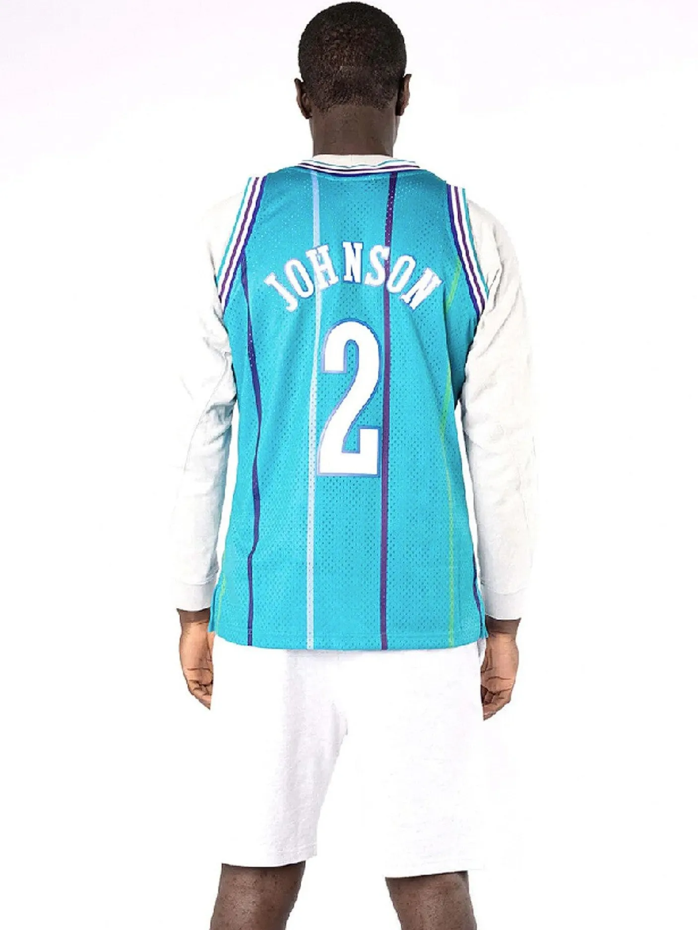 Mitchell & Ness Nba Jerseys|Tees & Singlets-Charlotte Hornets Larry Johnson 92-93 Swingman Jersey