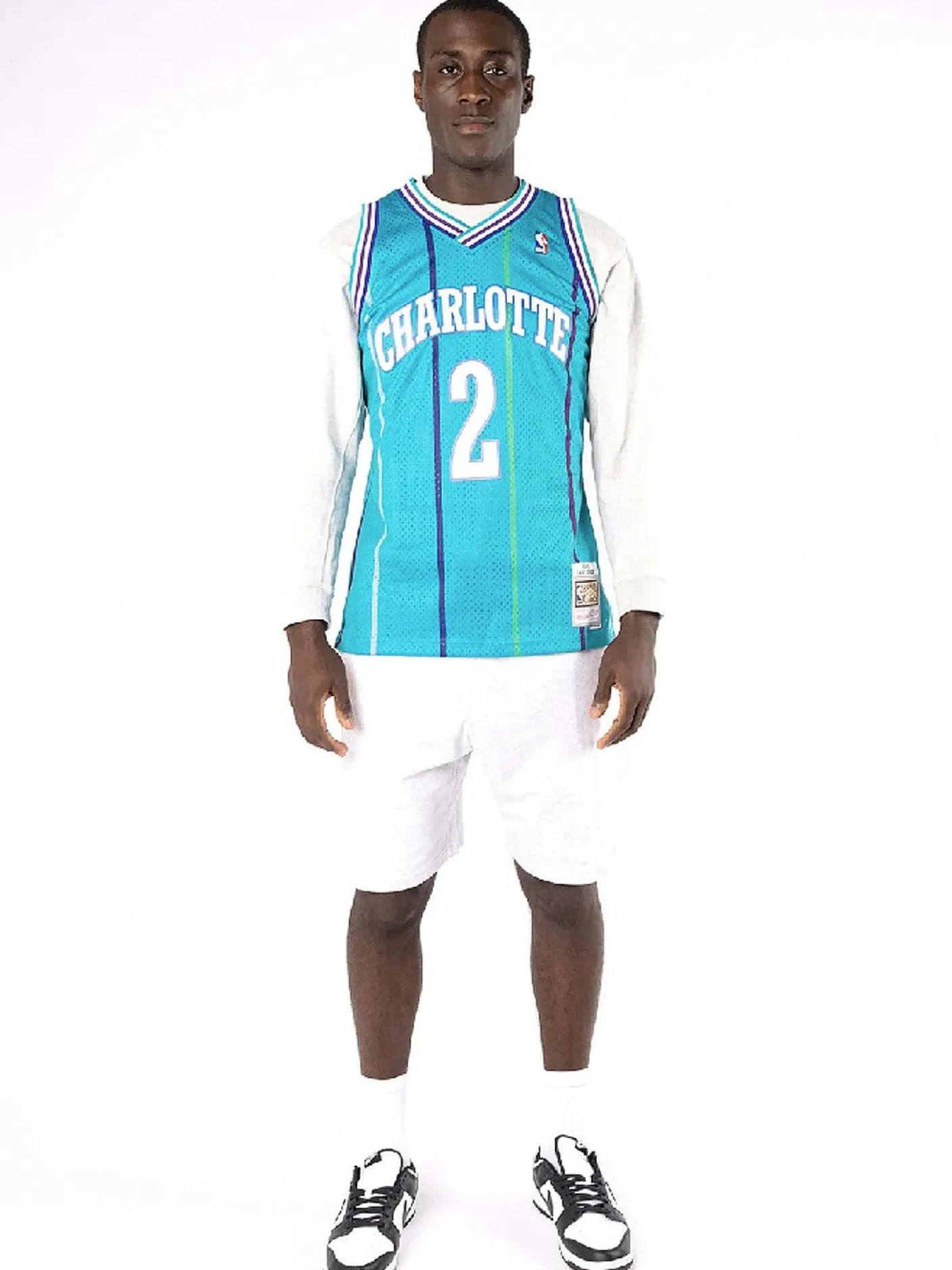 Mitchell & Ness Nba Jerseys|Tees & Singlets-Charlotte Hornets Larry Johnson 92-93 Swingman Jersey