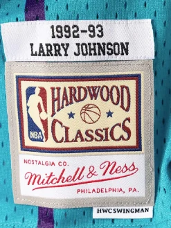 Mitchell & Ness Nba Jerseys|Tees & Singlets-Charlotte Hornets Larry Johnson 92-93 Swingman Jersey