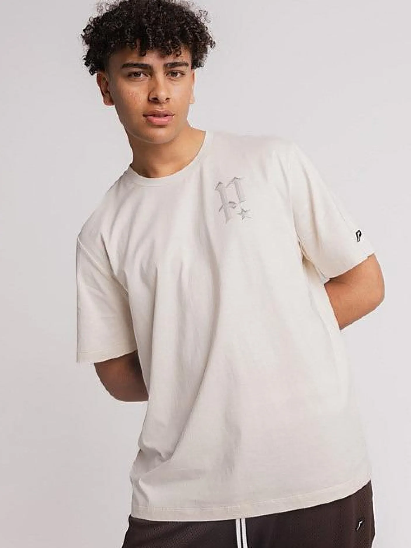 Pursuit of Happiness Tees & Singlets-Chrome Track Tee in Off White