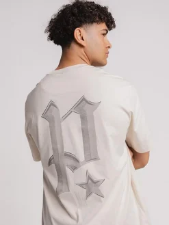 Pursuit of Happiness Tees & Singlets-Chrome Track Tee in Off White