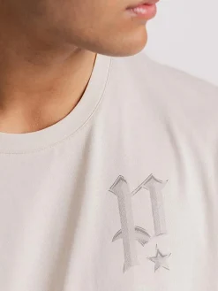 Pursuit of Happiness Tees & Singlets-Chrome Track Tee in Off White