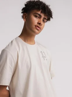 Pursuit of Happiness Tees & Singlets-Chrome Track Tee in Off White
