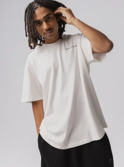 Pursuit of Happiness Tees & Singlets-Classic Logo Heavyweight Track Tee in Off-White