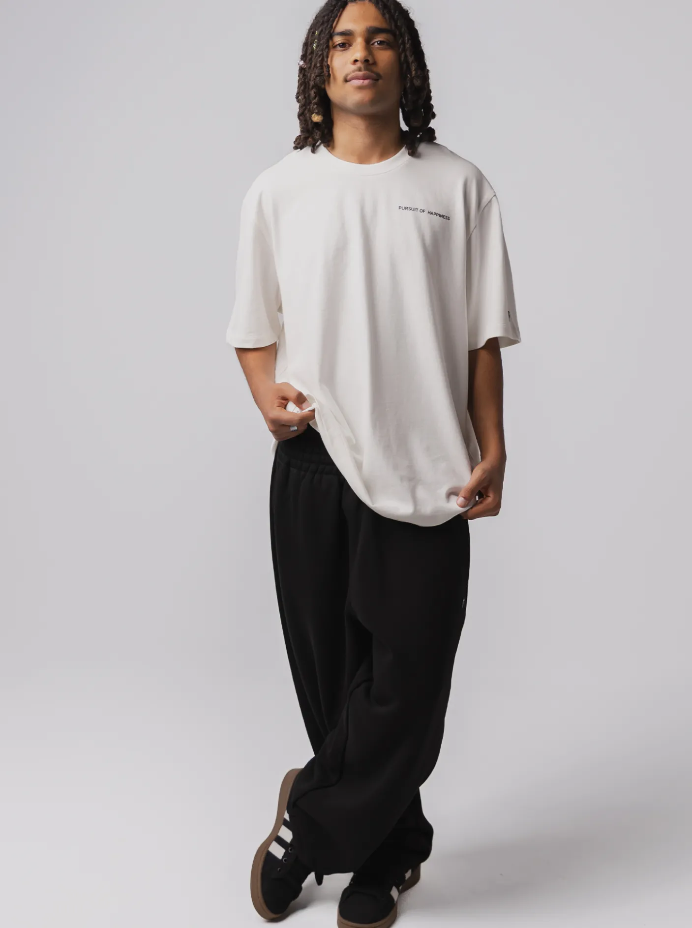 Pursuit of Happiness Tees & Singlets-Classic Logo Heavyweight Track Tee in Off-White