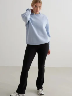 Women Aimn Hoodies & Crews-Cloudy Blue Serif Sweatshirt