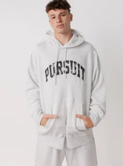 Pursuit of Happiness Hoodies & Crews-Distressed Arch Heavyweight Pullover in Heather Grey