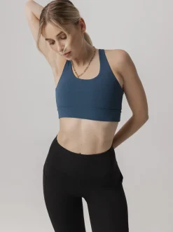 Women Taylor Sport Performance|Sports Bras-Elevate Bra In Steele Blue