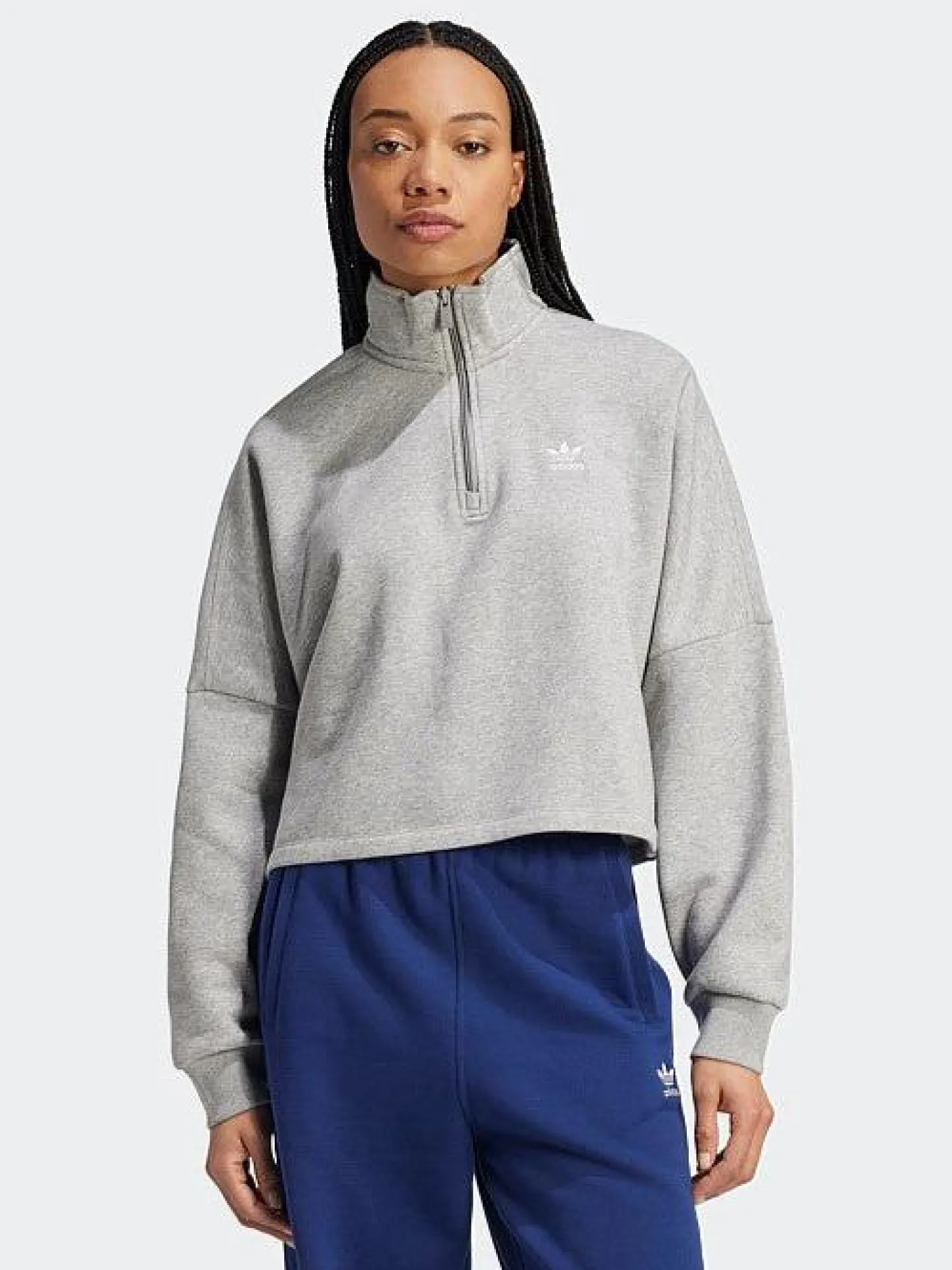 Women adidas Originals Hoodies & Crews-Essentials 1/2 Zip Fleece Sweatshirt