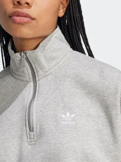Women adidas Originals Hoodies & Crews-Essentials 1/2 Zip Fleece Sweatshirt