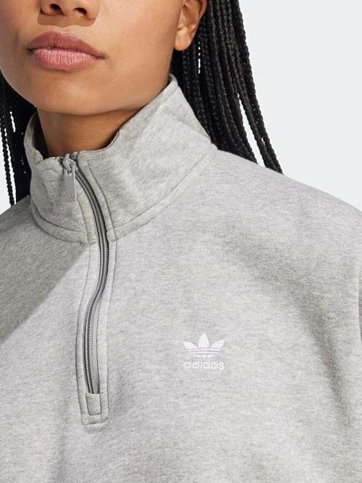 Women adidas Originals Hoodies & Crews-Essentials 1/2 Zip Fleece Sweatshirt