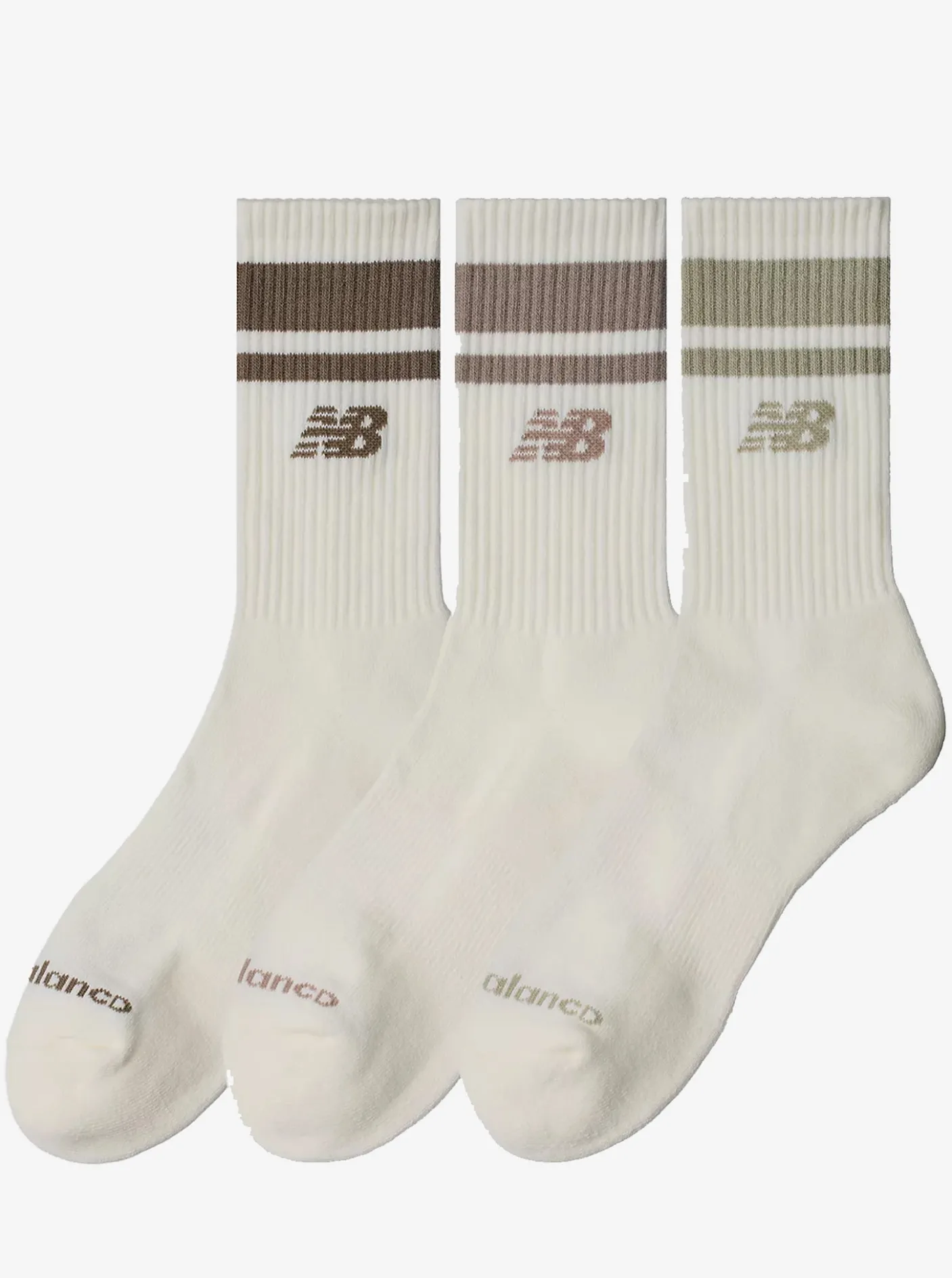 New Balance Socks & Underwear-Everyday Stripe Midcalf Socks 3 Pack