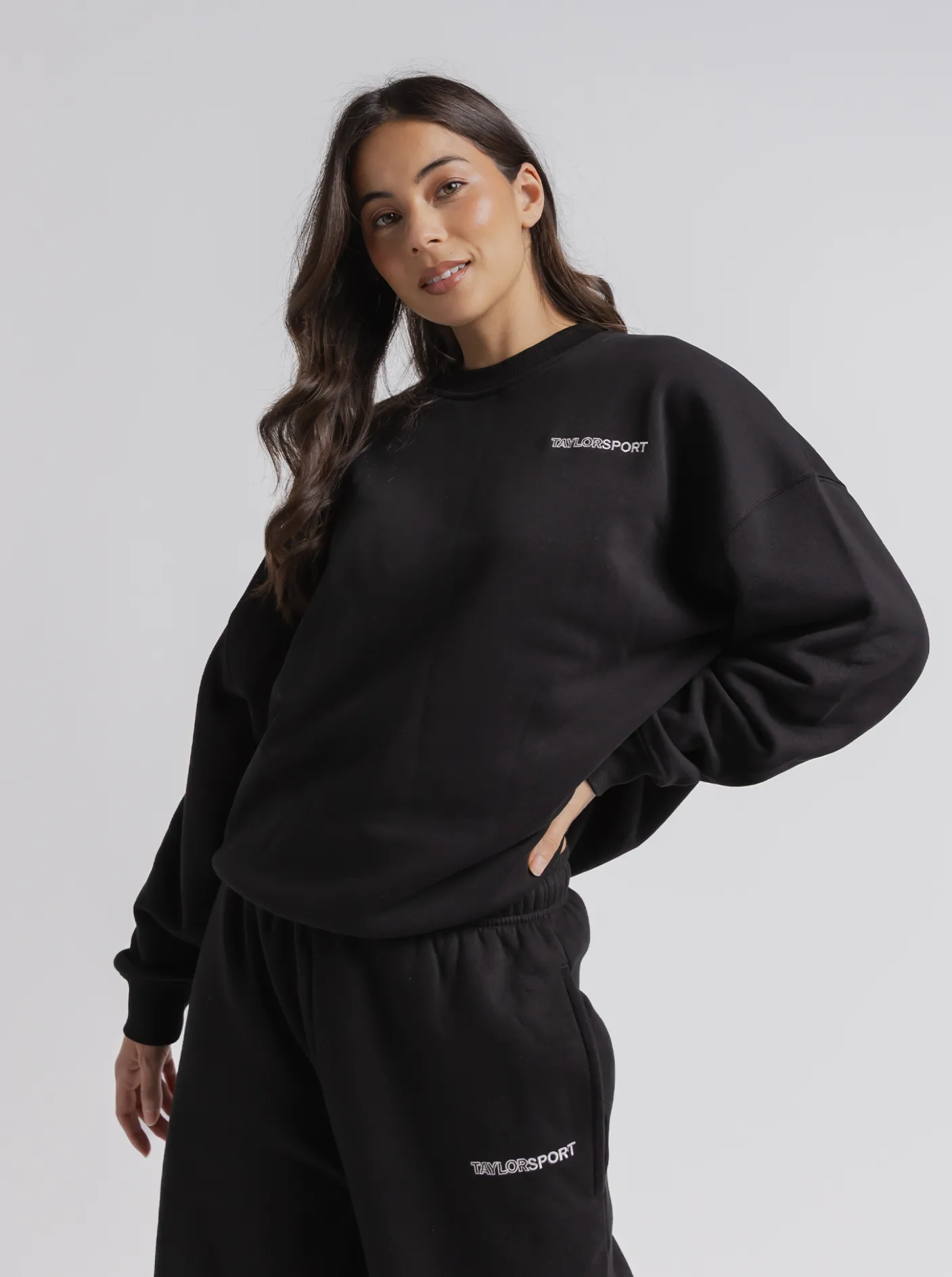 Women Taylor Sport Hoodies & Crews-Heritage Crew in Black
