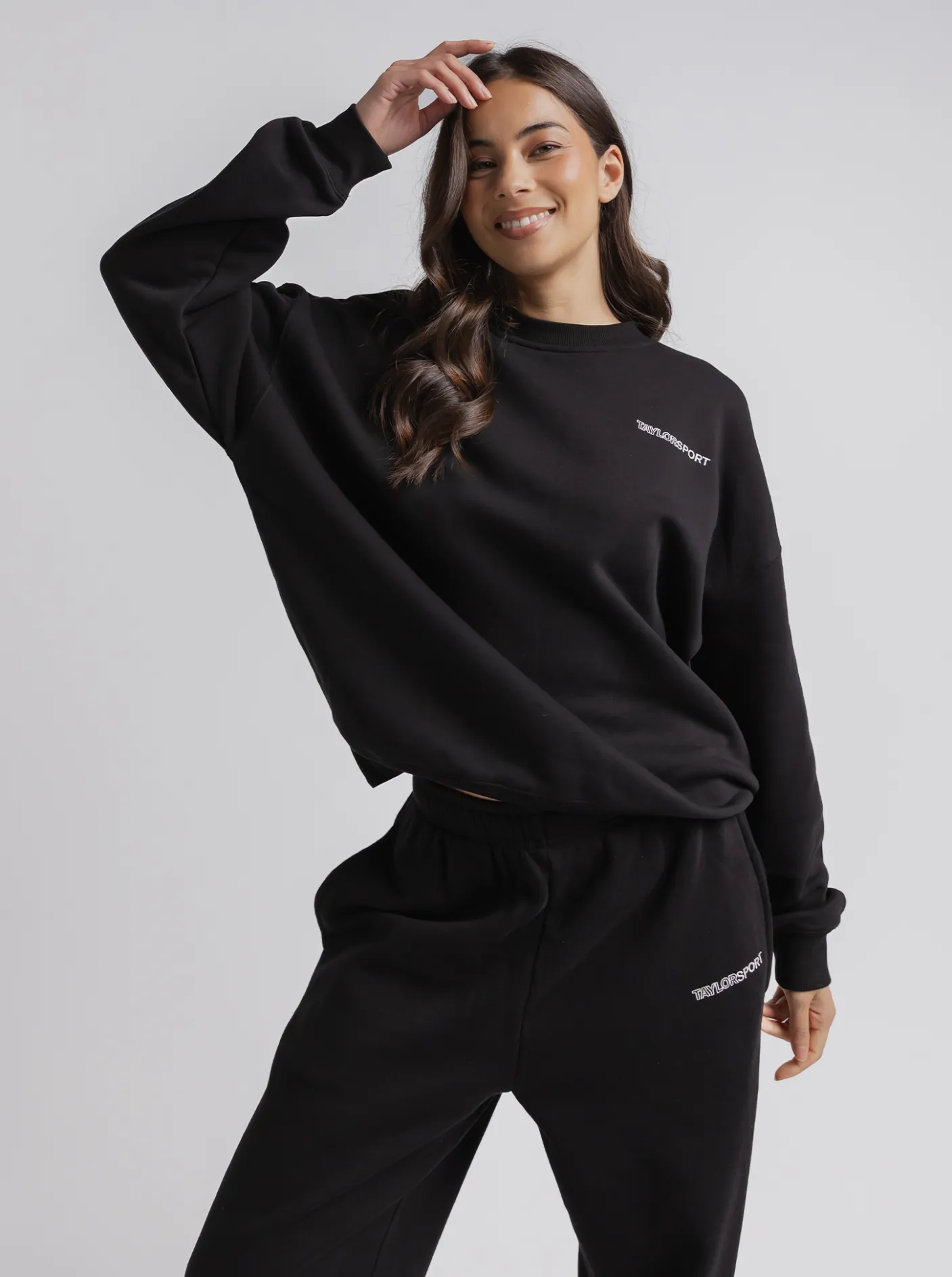 Women Taylor Sport Hoodies & Crews-Heritage Crew in Black