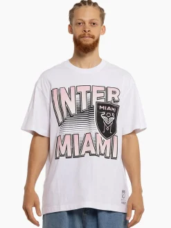 Mitchell & Ness Tees & Singlets-Inter Miami In Line Stack Tee