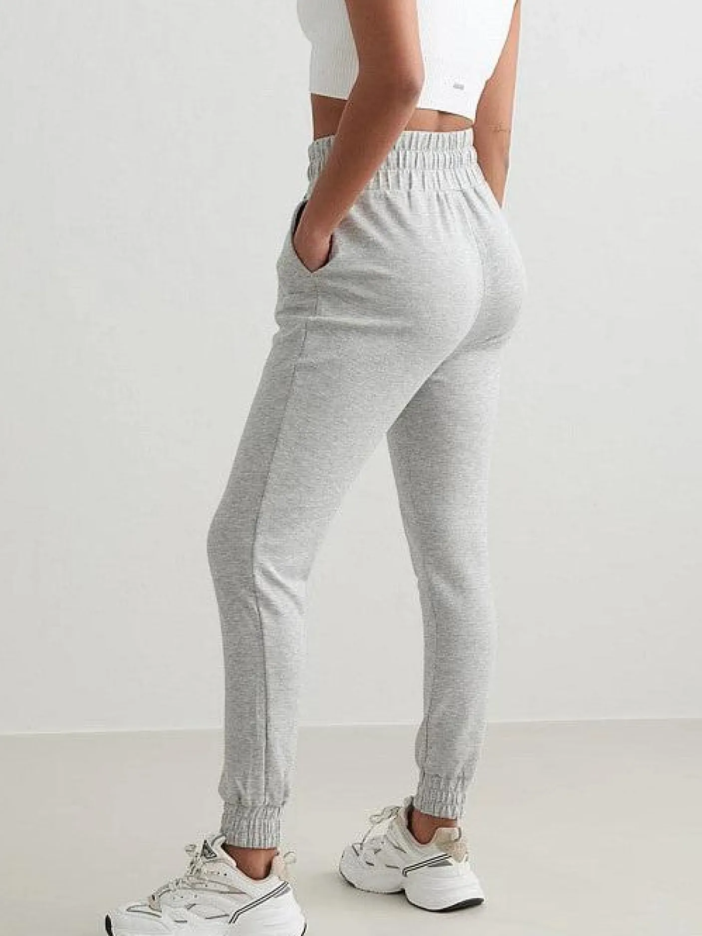 Women Aimn Pants|Pants & Sweats-Light Grey Melange Comfy Sweatpants