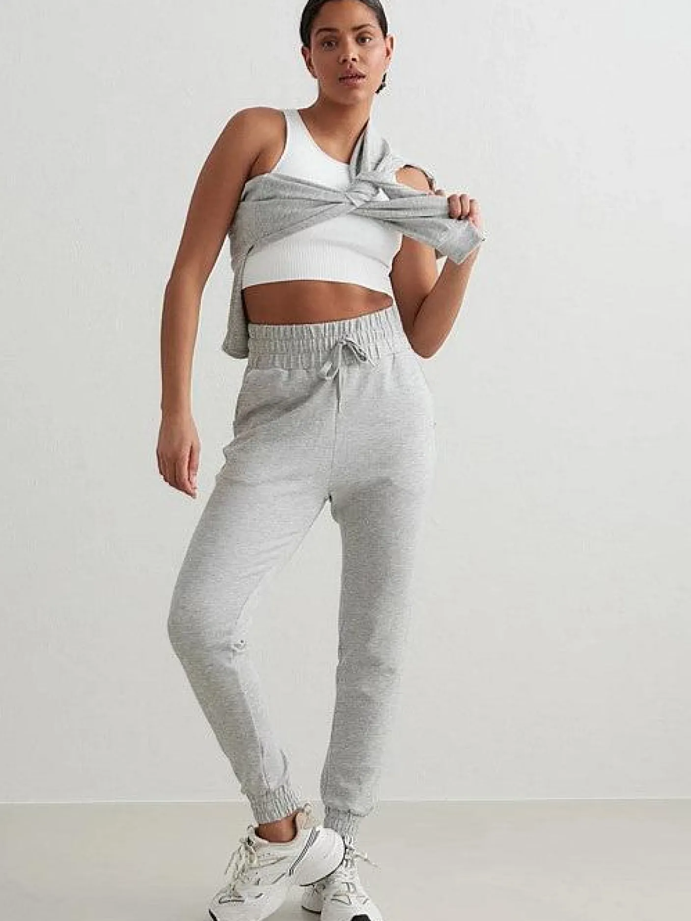 Women Aimn Pants|Pants & Sweats-Light Grey Melange Comfy Sweatpants