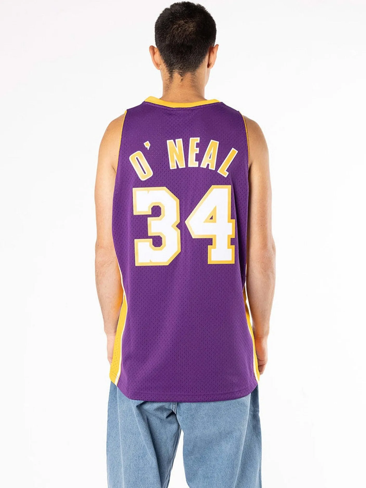 Mitchell & Ness Nba Jerseys-Los Angeles Lakers Shaquille O’Neal 99-00 Road Swingman Jersey
