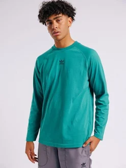 adidas Originals Tees & Singlets-M GRFX LS Tee - Active Green