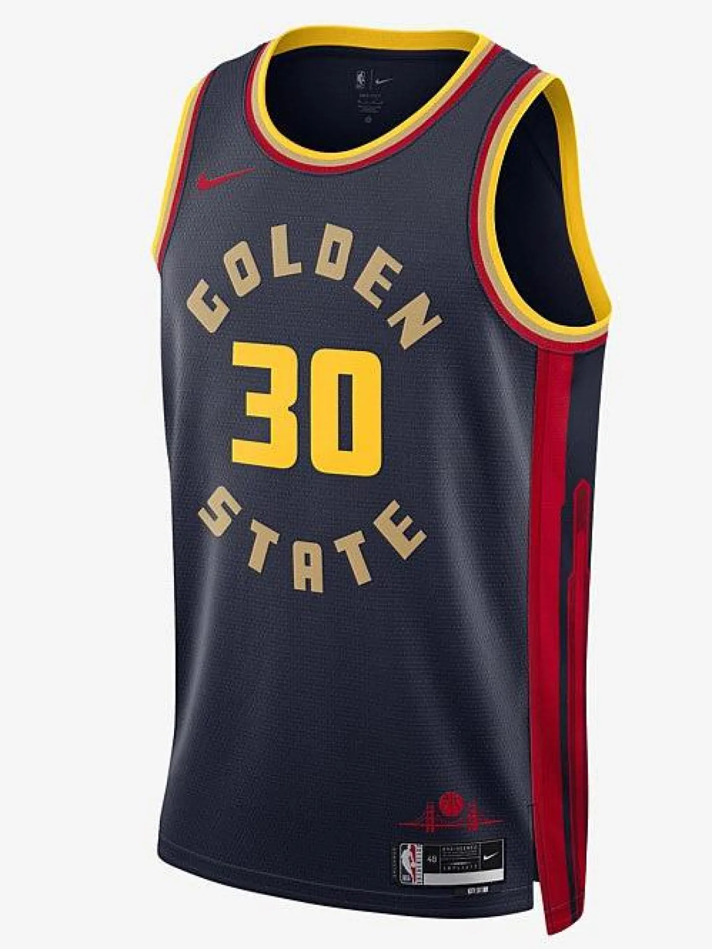 Nike Tees & Singlets-M GSW MNK DF SWGMN JSY CE 24 - College Navy/Curry Stephen