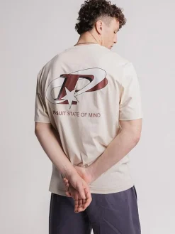 Pursuit of Happiness Tees & Singlets-M State Of Mind Track Tee - Off-White