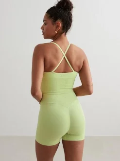 Women Aimn Performance|Sports Bras-Matcha Shape Seamless Cross Back Bralette