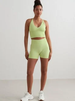 Women Aimn Performance|Sports Bras-Matcha Shape Seamless Cross Back Bralette