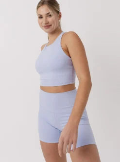 Women Taylor Sport Sports Bras-Mellow Longline Bra in Bluebell