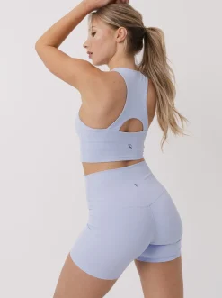 Women Taylor Sport Sports Bras-Mellow Longline Bra in Bluebell