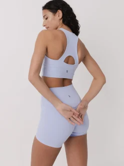 Women Taylor Sport Sports Bras-Mellow Longline Bra in Bluebell