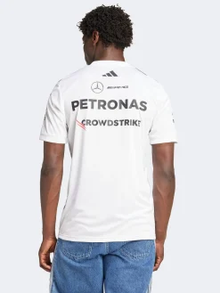 adidas Tees & Singlets-Mercedes AMG Petronas Formula One Team White Driver Jersey
